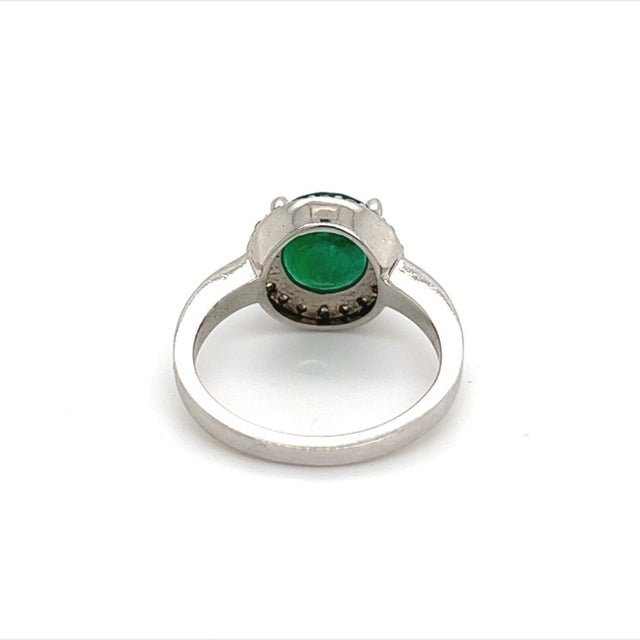 Natural Emerald Diamond Ring 14k Gold 2.83 TCW Certified For Sale - Image 4 of 12