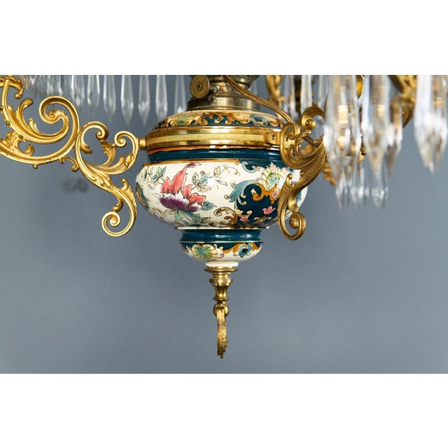 White Majolica Chandelier, Early 1900s For Sale - Image 10 of 18