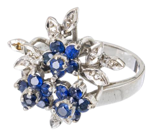 Gold Ring with Sapphires and Diamonds