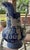 Striking large-scale Chinese blue and white porcelain pitcher or ewer featuring hand-painted traditional landscape scenes...
