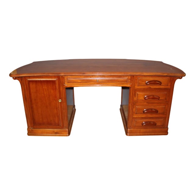 Art Nouveau Mahogany Desk Plate by Emile Gallé, 1890s For Sale