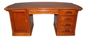 Art Nouveau Mahogany Desk Plate by Emile Gallé, 1890s