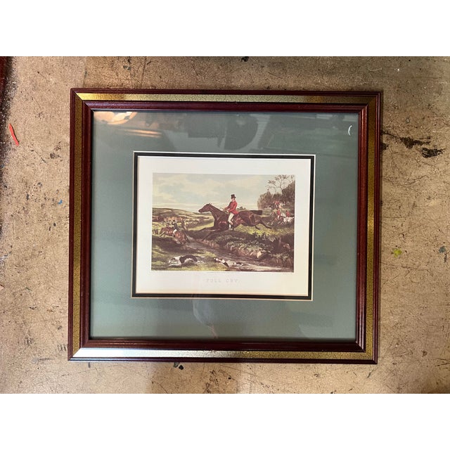 Vintage Traditional English Hunt on Horse Scene Framed Prints - Set of 2 For Sale - Image 4 of 10