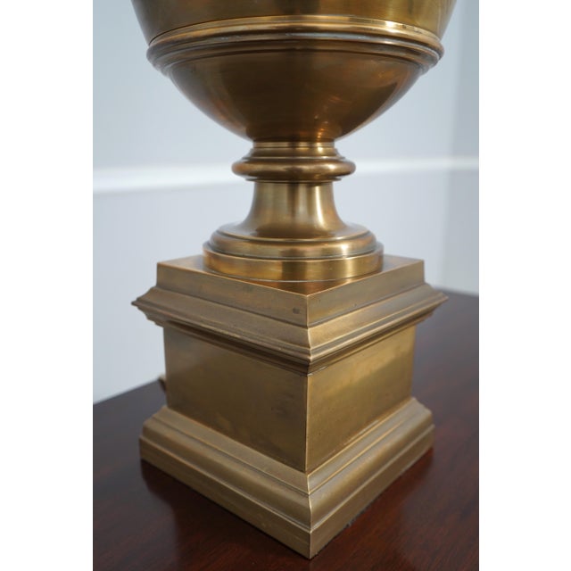 Heavy Solid Brass Urn Large Table Lamp For Sale In Philadelphia - Image 6 of 12