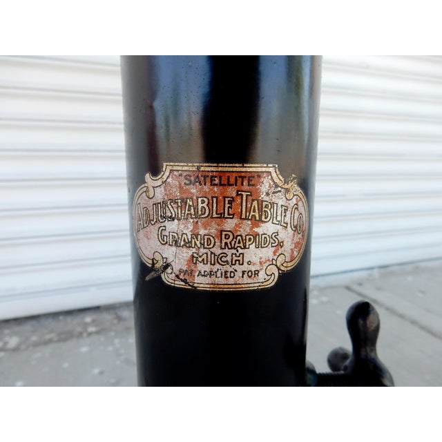 Early 20th Century 1920s Industrial Machine Age Adjustable Base Dining Cafe Table For Sale - Image 5 of 8