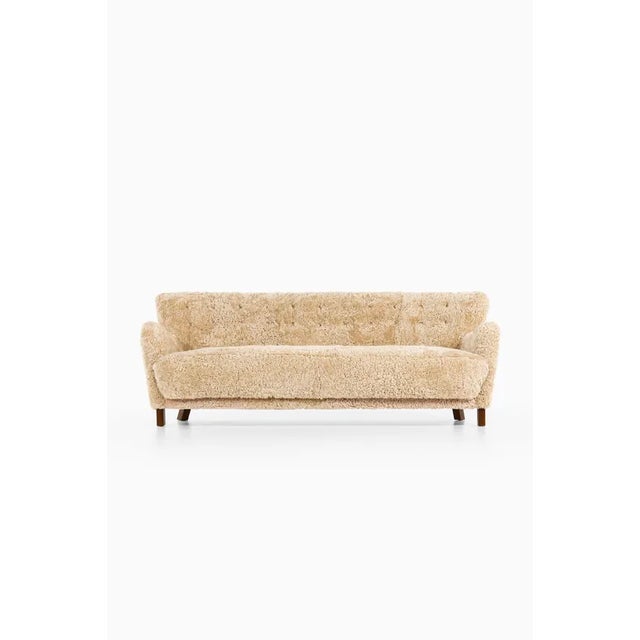 Sofa in Beech with Custom Upholstery by Fritz Hansen, 1941 For Sale - Image 9 of 11