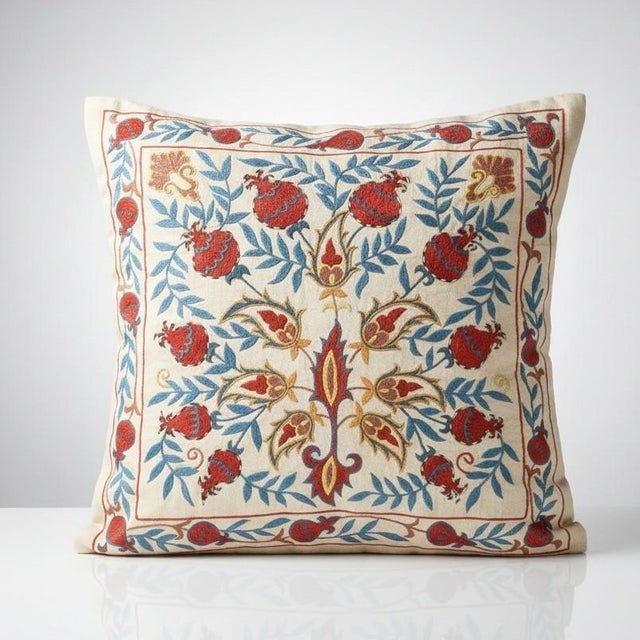 New Hand-Embroidered 100% Silk Cushion Cover – Authentic Uzbek Textile Art Elevate your home décor with this exquisite...