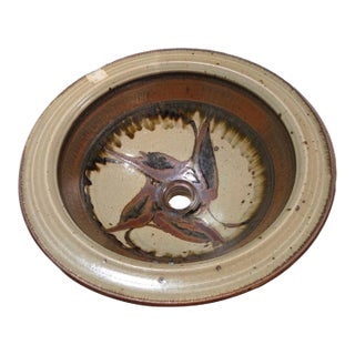 Eric Norstad Mid Century Modern Studio Pottery Brown Bathroom Sink Architectural For Sale