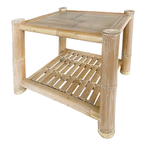 Antonio Budji Layug Style Vintage Coastal Bamboo Side Table