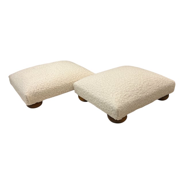 Nordic Ottomans in Bouclé, Set of 2 For Sale