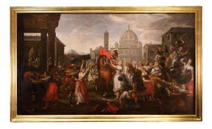 After Vincent Malò, Abduction of the Sabine Women, 1630, Oil on Canvas