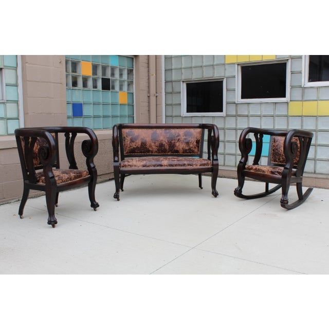 Late 19th Century Empire Mahogany Ball Claw Rolled Arm Chair For Sale - Image 5 of 6