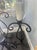 Set of 3 Monumental Wrought Iron Floor Candelabras With Etched Glass Hurricanes Spiral Detail For Sale - Image 9 of 10