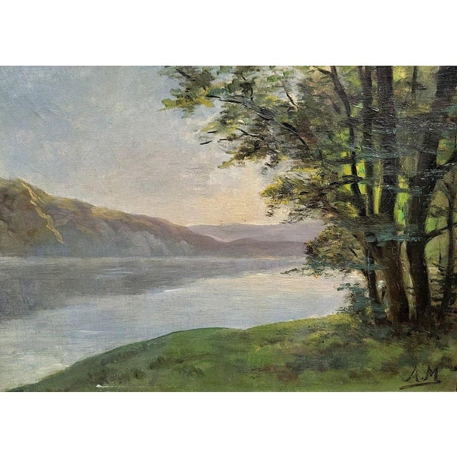 1920s A. Maury, View of Lake Annecy, 1920s, Oil on Canvas, Framed For Sale - Image 5 of 7
