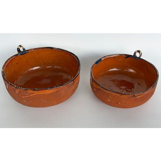 1970s Lugano, Italian Glazed Ceramic Terracotta Serving Bowls, Stamped Marks - Set of 7 For Sale - Image 9 of 16