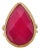 Pink Gemstone Gold Pear Ring, Size 5 For Sale
