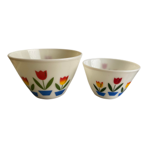 Vintage Fire King Tulip Mixing Bowls -Set of 2-