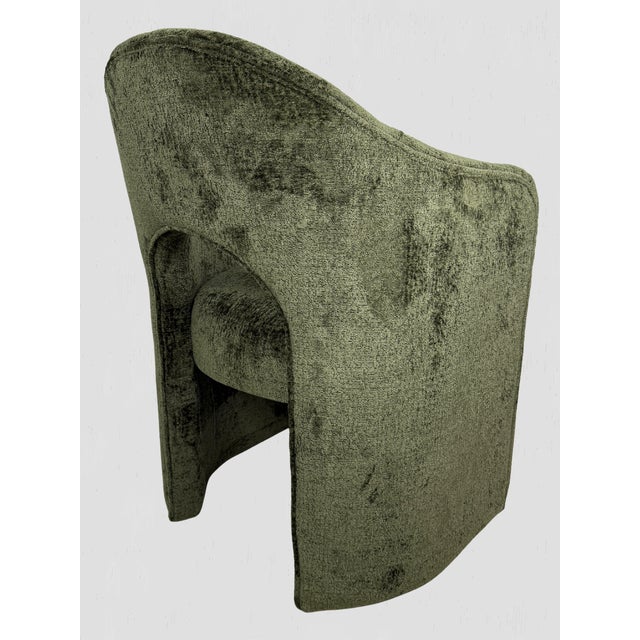 SUNPAN Anaya Contemporary Upholstered Chair Olive Green Chenille For Sale - Image 4 of 9