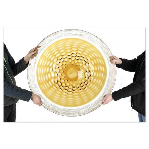 Splendid golden amber glass dish, an exceptional piece that will enhance the elegance of your interior. with its generous...