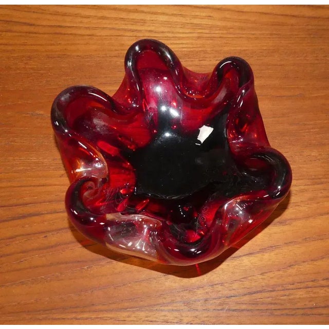 Large Murano Glass Bowl in Red, 1960s For Sale - Image 5 of 8
