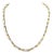 Italian Sapphire 18k Two Tone Gold Fancy Flex Link Necklace 57gr For Sale