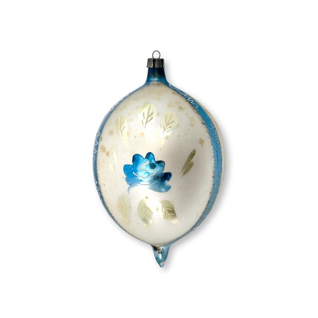 Glass Vintage German Mercury Glass Ornaments S/3 For Sale - Image 7 of 9