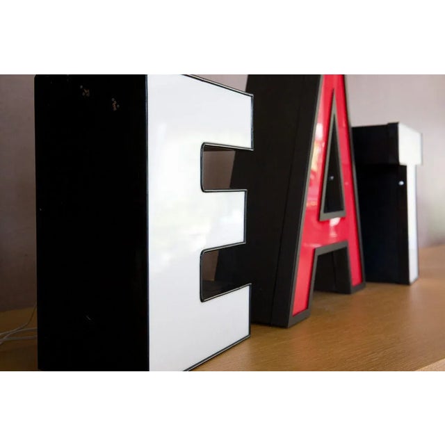 Mid-Century Modern Mid-Century Illuminated Letter Signs, 1970s, Set of 3 For Sale - Image 3 of 6