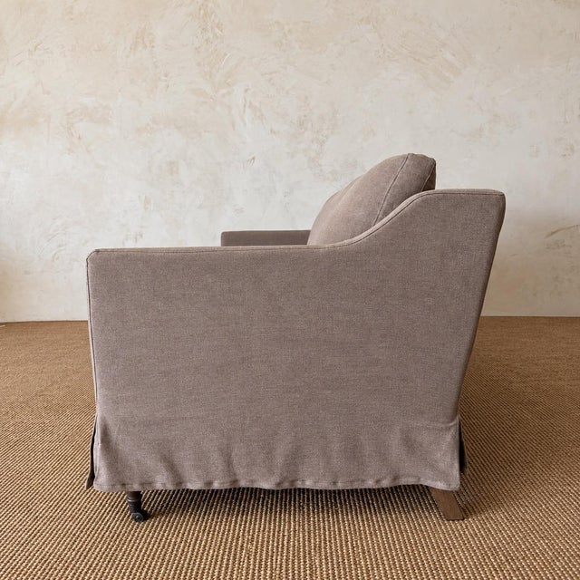 Metal Rudin Sofa Slip Covered by Bloom Home – Fawn For Sale - Image 7 of 11