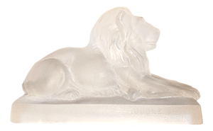 Molded Pressed Glass Advertising Paperweight from Iodone Robin, 1890s