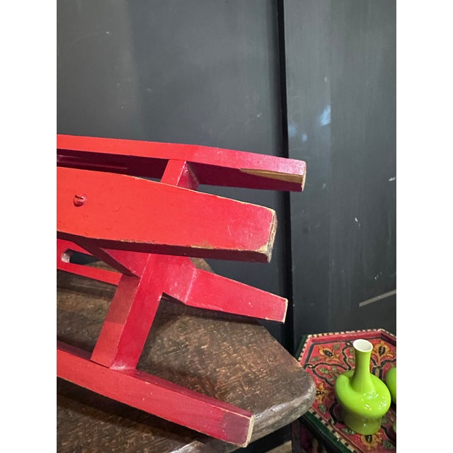 1910s Red and Black Octagon Table For Sale - Image 4 of 10