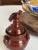 2000 Signed Foltz Redware Mini Lidded Jar With Bird Finial, Sponge Glaze *Repaired For Sale - Image 4 of 6