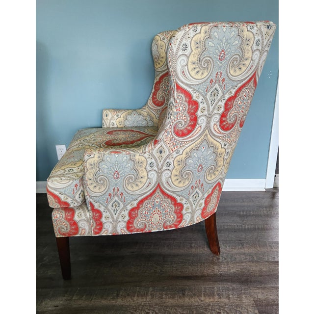Coastal Pair of Authentic Thibaut Monterey Wing Chairs For Sale - Image 3 of 17
