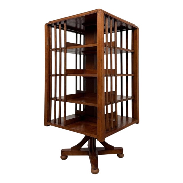20th Century Edwardian Oak Revolving Bookcase, 1890s For Sale