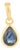 Handcrafted Natural Pear-Cut Blue Sapphire Solitaire Pendant in 14k Yellow Gold For Sale