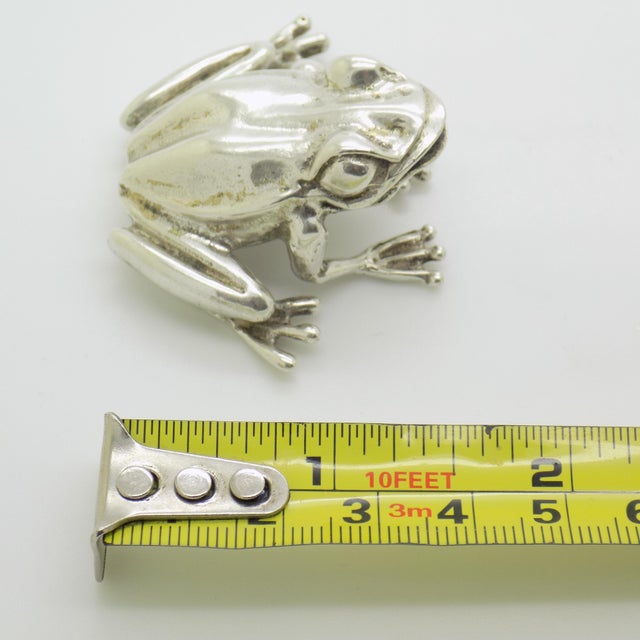 Vintage Italian Silver Life Size Frog, 1970s For Sale - Image 13 of 14