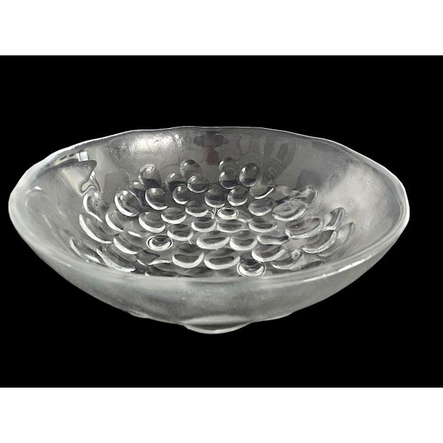 Offered is a large textured glass bowl designed by Ann Wärff in the 1970s for the Kosta Boda "Grape" collection. Produced...
