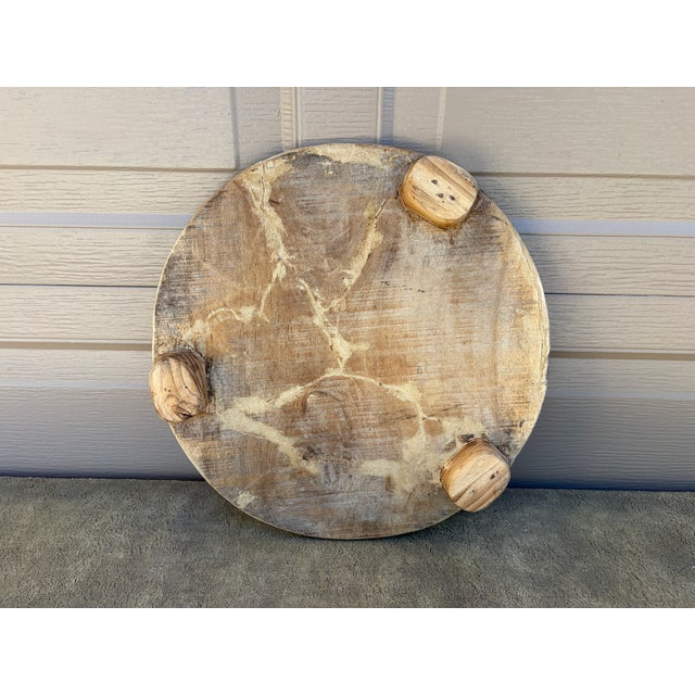 19th Century Hand-Carved Round Wooden Cutting Board For Sale - Image 12 of 12