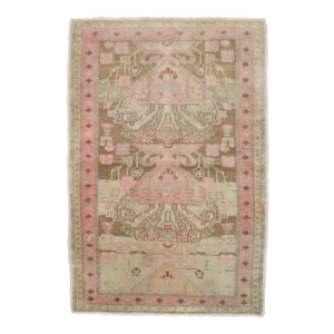 Small Mid 20th Century Pink BrownVintage Persian Rug, 2'3'' X 3'2''