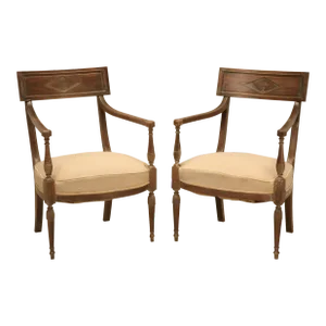 French Pair of Directoire Style Armchairs With Incredible Patina, '4' Available