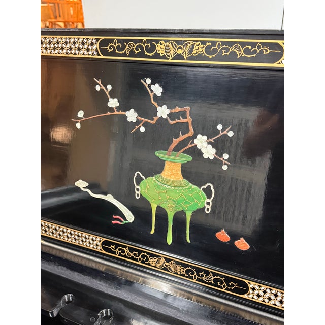 Lacquered Chinoiserie Dry Bar, Vintage For Sale - Image 9 of 12