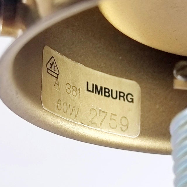 Black Mid-Century Glass Flush Mount from Limburg, Germany, 1960s For Sale - Image 8 of 10