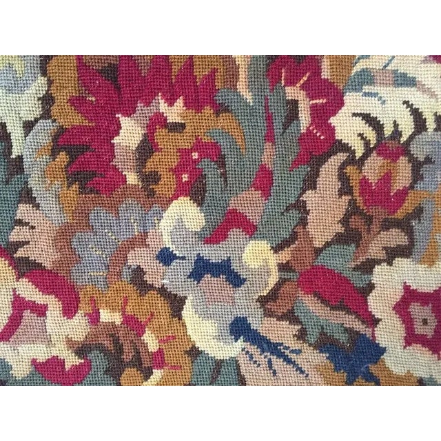 Vintage Handmade Wall Decor Floral Needlepoint For Sale - Image 4 of 6