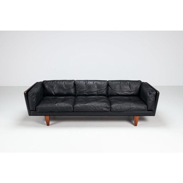 Animal Skin Model V11 Sofa in Black Leather by Illum Wikkelsø for Holger Christiansen, Denmark, 1960s For Sale - Image 7 of 18