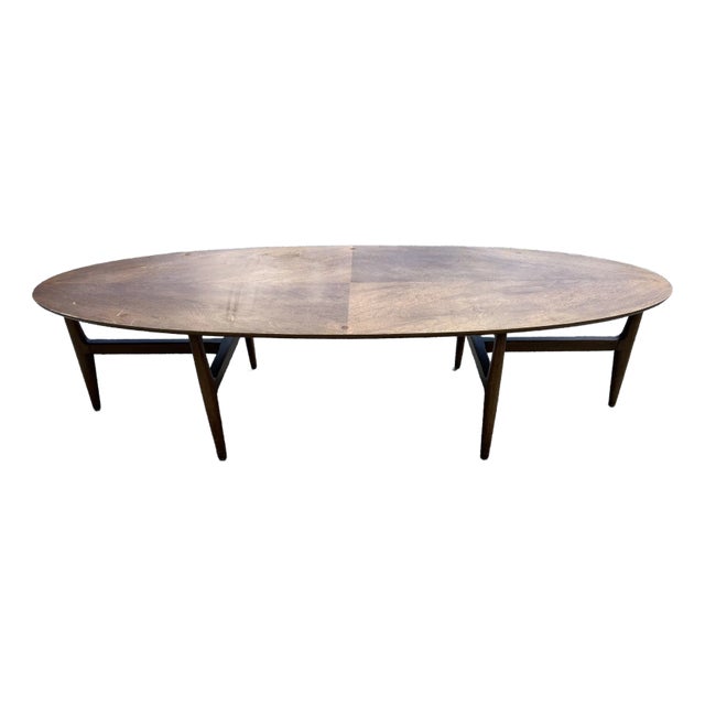 Mid-Century Danish Modern Moreddi Walnut Surfboard Coffee Table For Sale