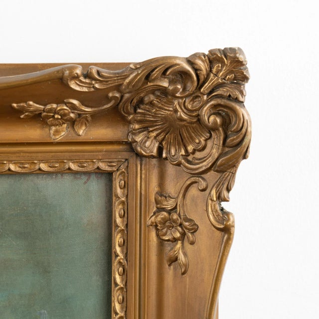 Red Original Oil on Canvas Painting of Young Girl, Hungary Circa 1890 For Sale - Image 8 of 12