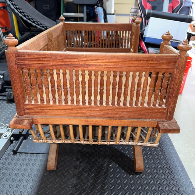 20th Century Carved Wooden Howdah Elephant Saddle Rectangular Chair For Sale - Image 4 of 7