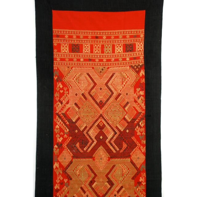 Tribal Vintage Laotian Tribal Textile For Sale - Image 3 of 4