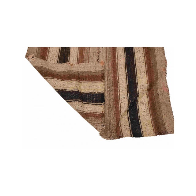 1960s Brown Striped Vintage Kilim Rug - 2`10″ X 6`7″ Ft. For Sale - Image 5 of 6