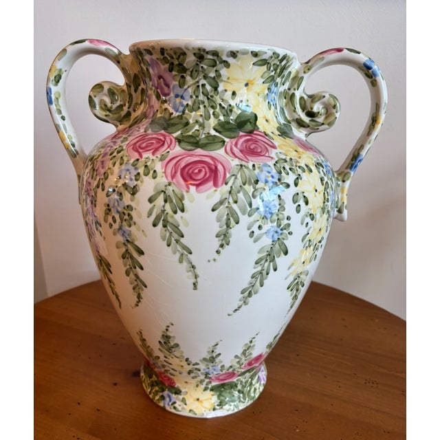 This vase was designed by Don Swanson for Tabletops Unlimited. For sale is a large ceramic floor vase that measures 16 in...