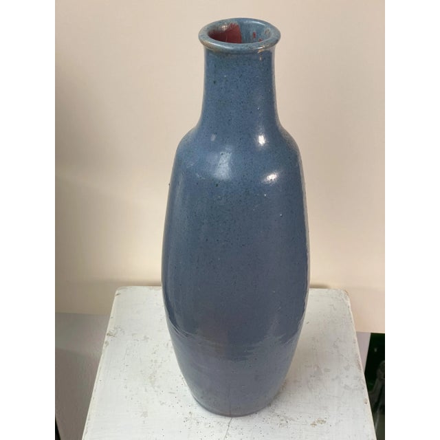 Tall Blue Vase in Ceramic For Sale - Image 9 of 9
